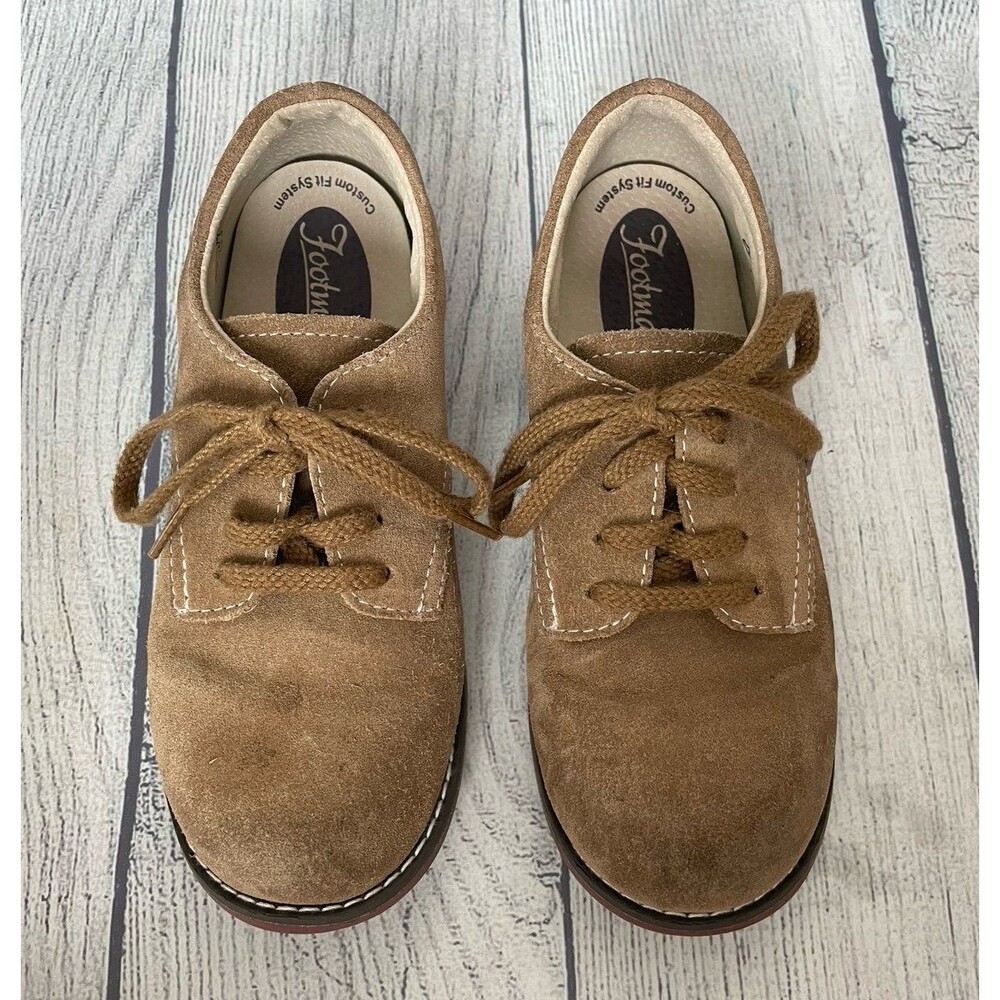 Brown Footmates Boy Suede Leather Shoes, Size Youth 13